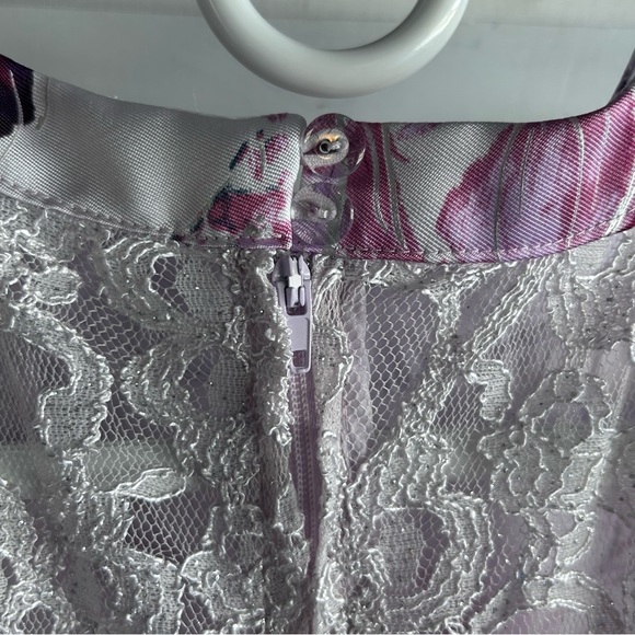 Rare Editions Big Girls Lace Back Floral Mikado Ballgown Hi Low Train | Size 16 - Picture 12 of 16